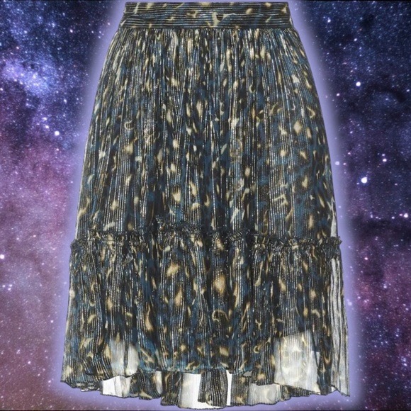 NWT Soeur ‘Lafayette’ Leopard Muslin Skirt in “Peacock Blue” Size 34 = Size XS - Picture 4 of 16